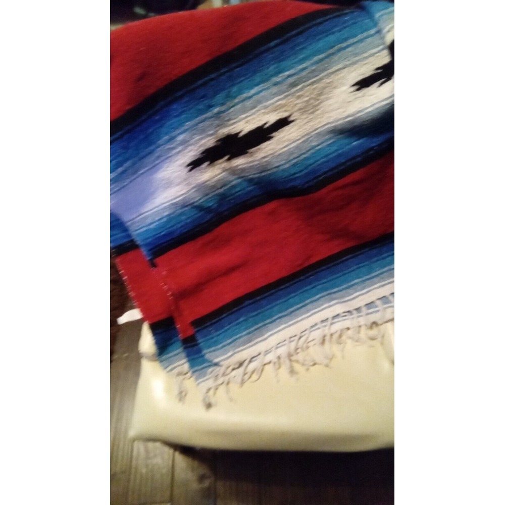 Mexican Blanket Serape Throw‎ Colorful Striped Fringed Accent Decor